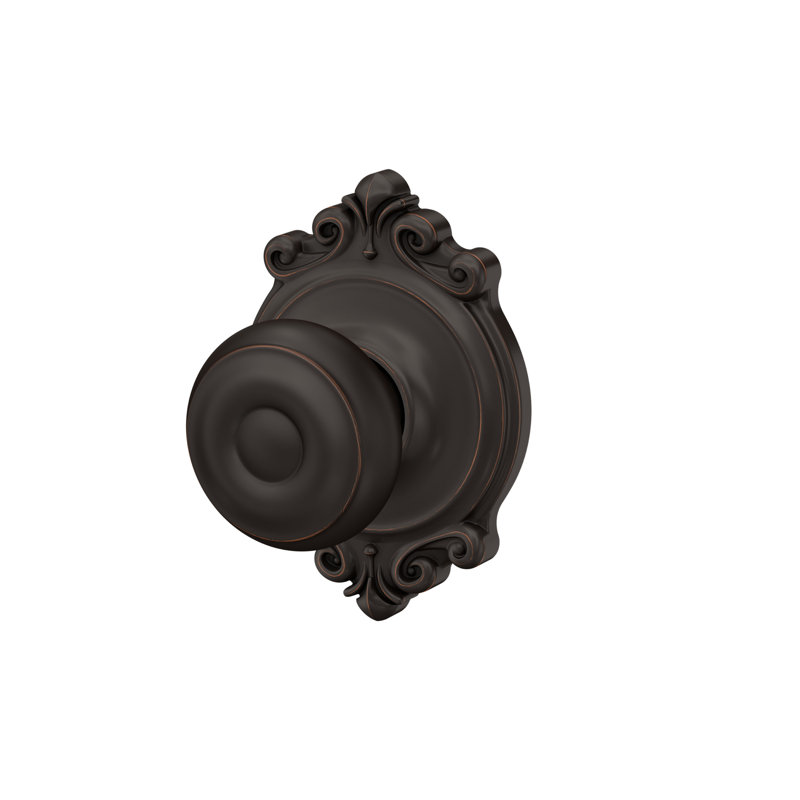 Georgian Hall and Closet Knob with Brookshire Trim, Aged Bronze