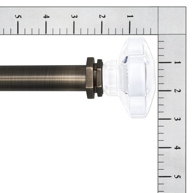 Tringle à rideaux simple réglable 42 "à 120" 1 ", Étain brossé, 42 à 120 po de largeur