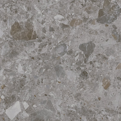 24"x24" Ceppo Terrazzo White Stone Look Porcelain Tile, Matte Finish