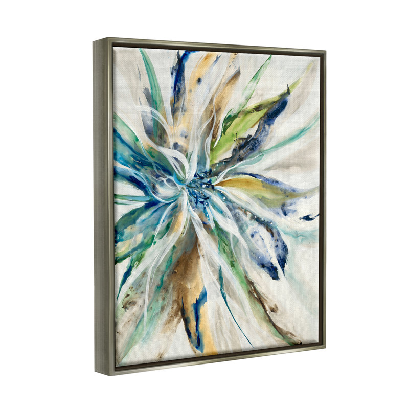 «Flower Petals Abstraction» par Liz Jardine, impression, H 21 po x l 17 po x P 1,7 po, Cadre flottant gris lustré