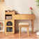 Laureta Plywood Adjustable Makeup Vanity with Soild Wood Feet and Glass Door, Mid-Century Modern Vanity Desk with Fluted Sytle and Golden Color Hardwares