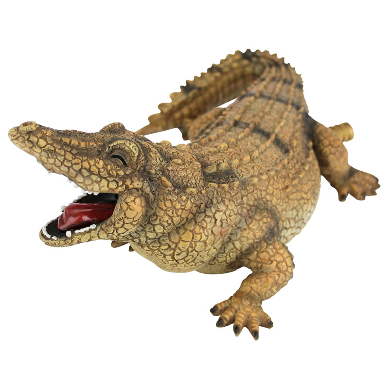 Striker the Alligator Stone Bonded Resin Piped Spitting Statue