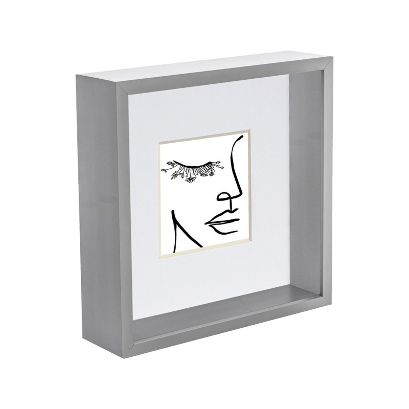 Plastic Box Frame in Grey, 4" x 4"