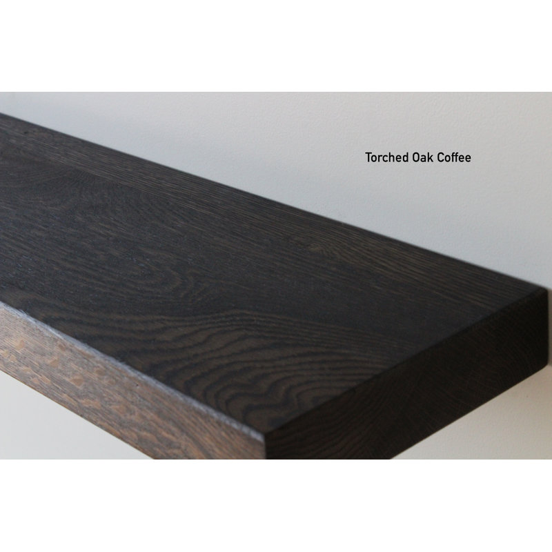 Brelee 2 Piece Oak Floating Shelf, 2" H x 36" W x 7" D