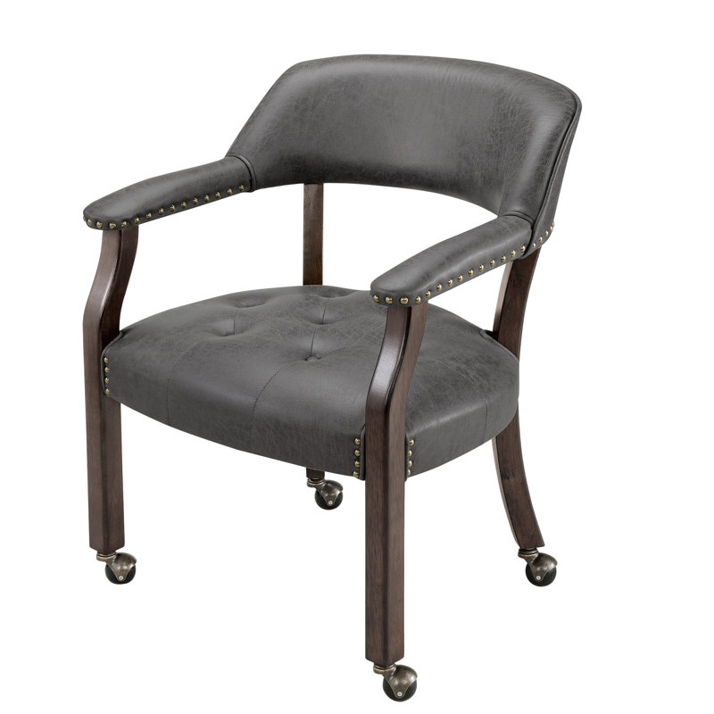 Faux Leather Swivel Armchair, Dark Brown Faux Leather, Brown