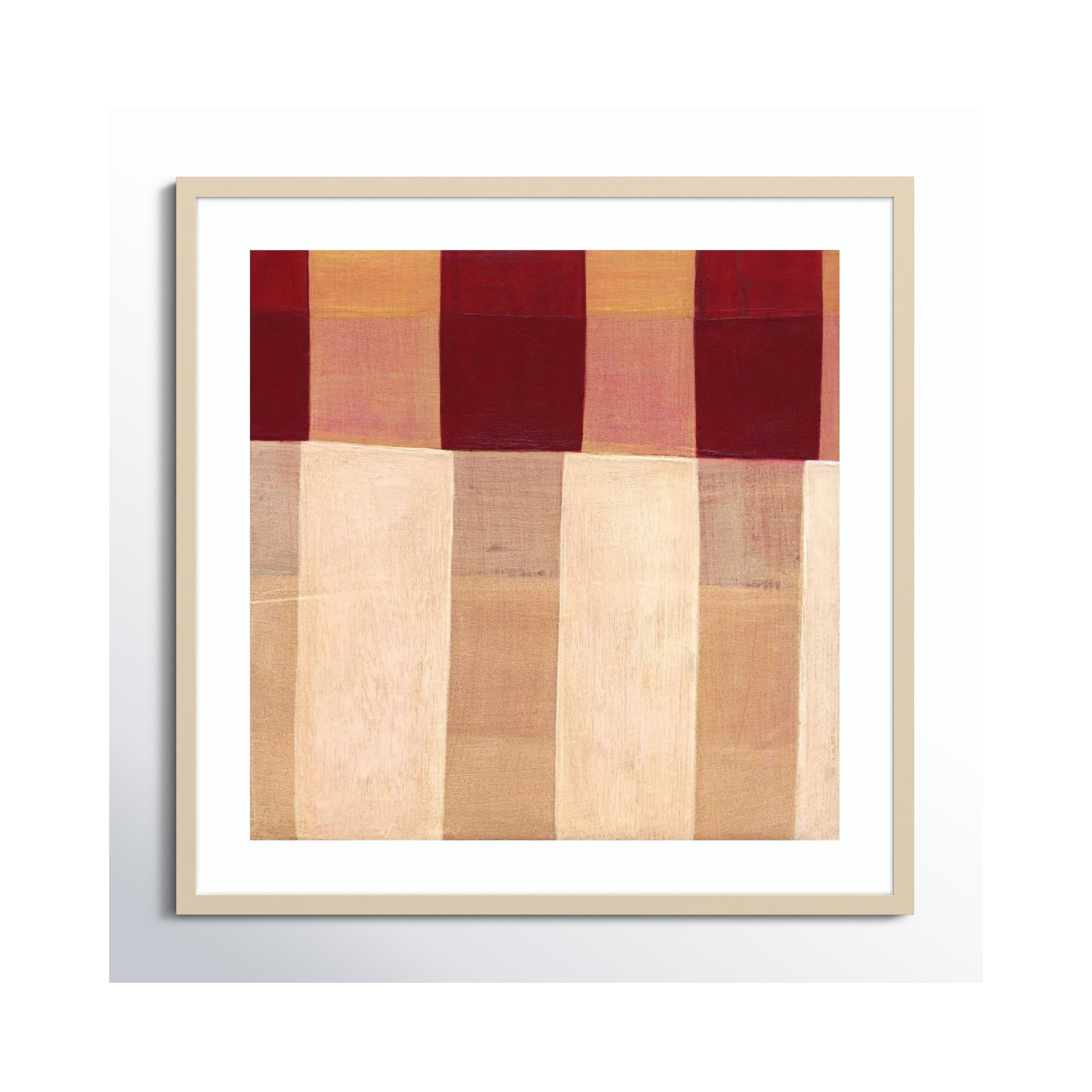 Broken Stripes 1 by Laura Nugent, Brown, 33" H x 33" W x 1" D