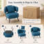Chaise d'appoint rembourrée en velours côtelé avec structure en métal, chaises de loisirs simples pour salon, bleu-1781367350