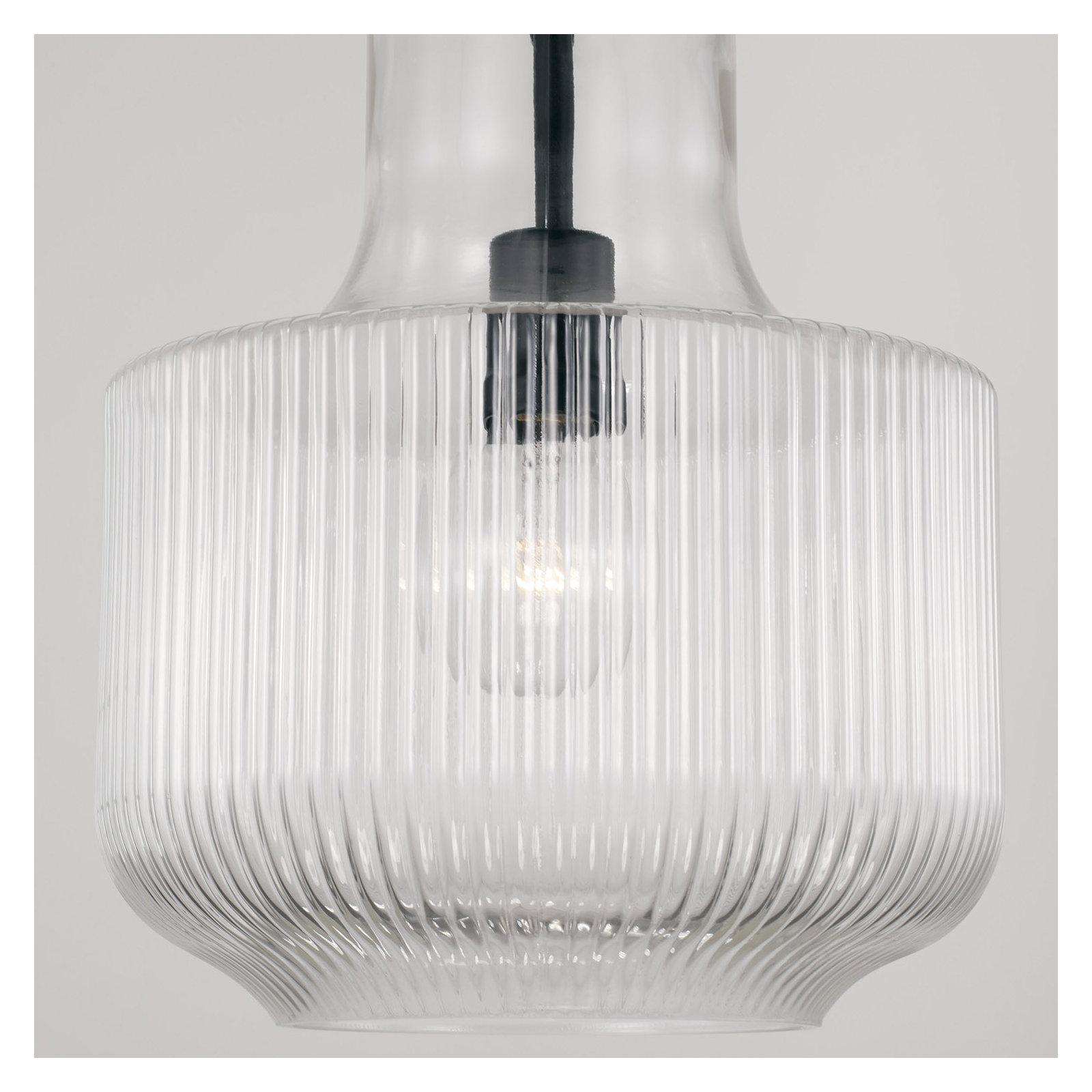 Altera Single Light Glass Dimmable Pendant, Matte Black