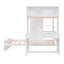 Lit mezzanine simple avec lit autonome, tablettes, bureau et garde-robe - blanc-373898186-373898185