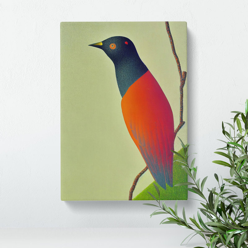 Pointillism Bird - Wrapped Canvas Print, 50cm H x 35cm W x 3cm D