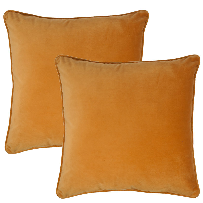 Velvet Reversible Throw Pillow, Orange Gold, 20" x 20"
