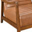Chaise d'appoint Modern Living, similicuir brun, bois d'hévéa massif, chaise en bois d'hévéa noyer