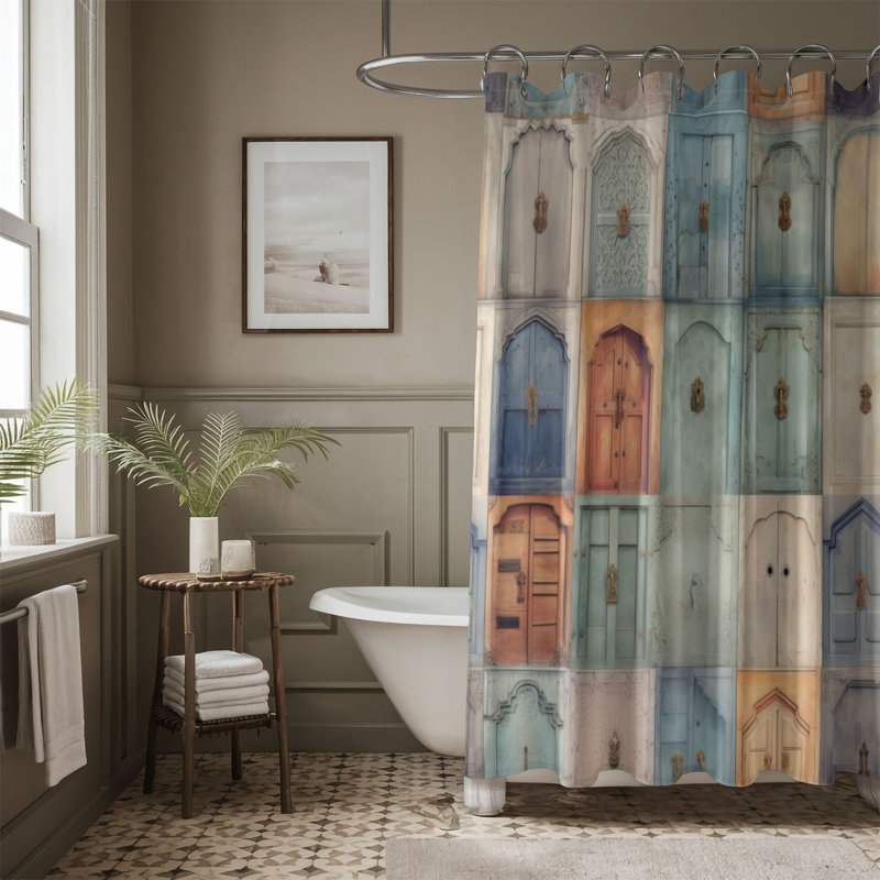 Aidoo Patchwork Shower Curtain, 74"H x 71"W