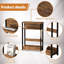 Table d'appoint étroite et mince avec porte-revues en métal, tablettes de rangement à 3 niveaux, table de bout compacte pour petits espaces, canapé moderne ou table de chevet-340180323