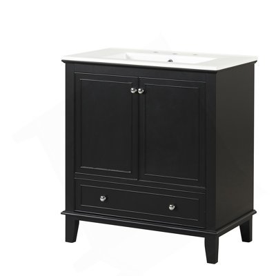 30 Inch Bathroom Vanity With Sink Combo, Durable Solid Wood And MDF, Multi-Functional Storage, Adjustable Shelf, Elegant Design