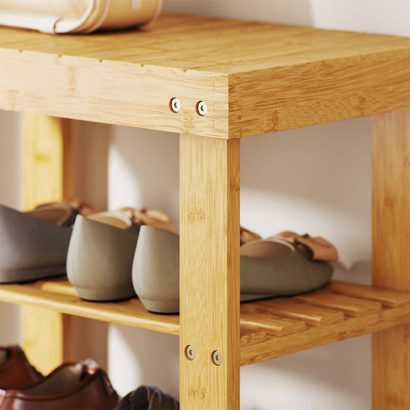 Shoe Storage Bench, 45cm H x 50cm W x 28cm D, Brown