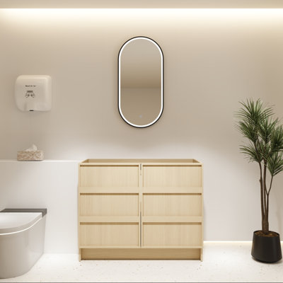 Base de meuble-lavabo autoportante de 42 po avec portes à fermeture douce