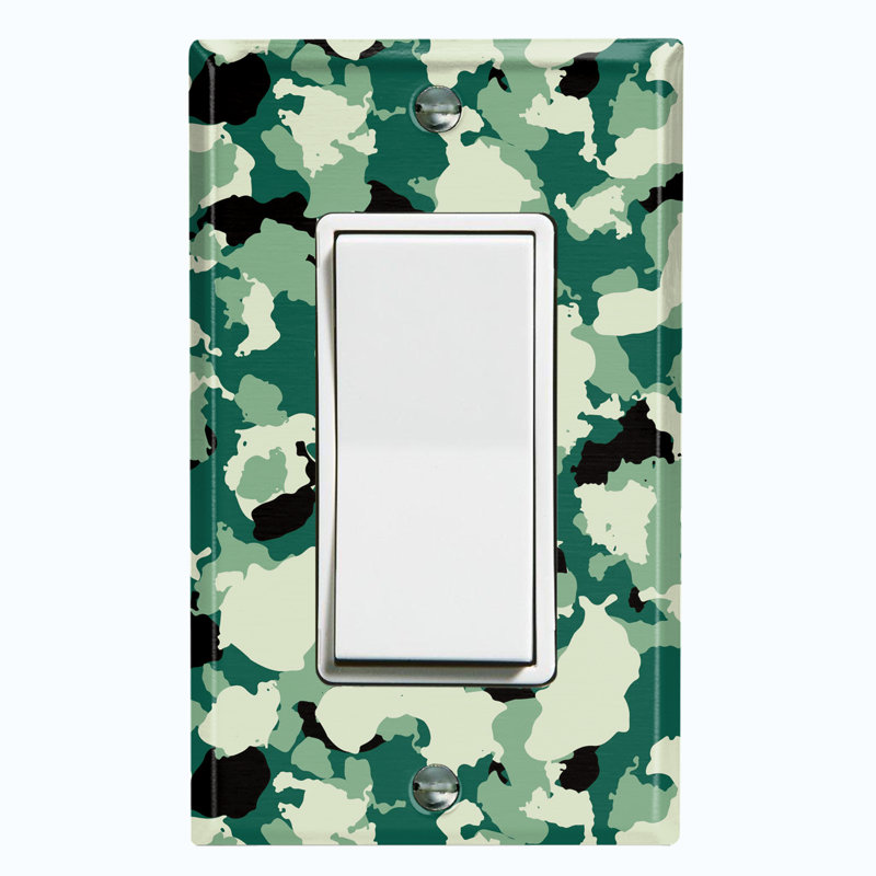 Plaque murale d'interrupteur à bascule vert camouflage noir