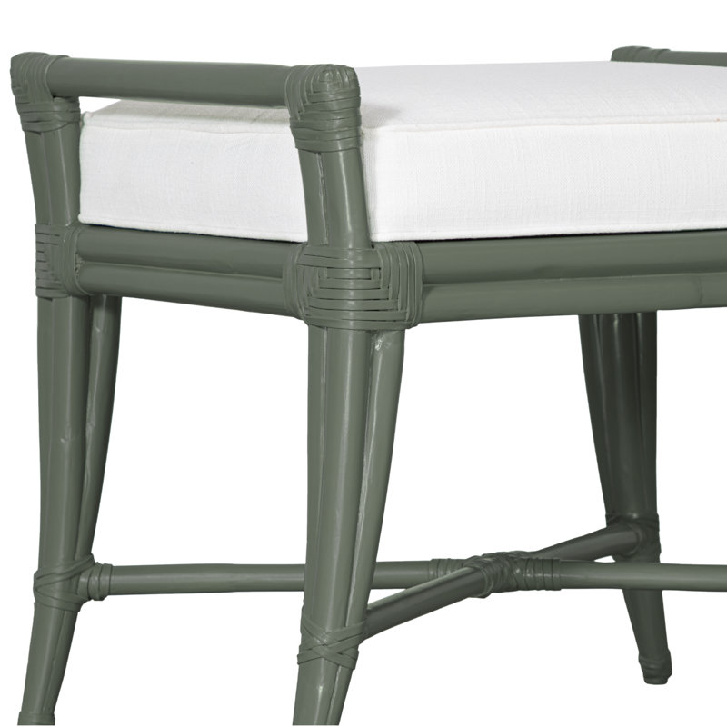 Malacca Upholstered Bench, Evergreen