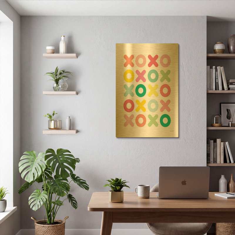 «Love You Lots» par Ann Kelle, art mural en métal doré, 24 po x 36 po, 24 po x 36 po