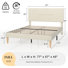 Ensemble de chambre à coucher 3 pièces, lit plateforme tapissier en velours avec ports de charge USB et lumières DEL RVB, 2 tables de chevet en tissu avec tablettes ouvertes, ensemble de mobilier de chambre à coucher moderne pour chambre à coucher et chambre d'amis