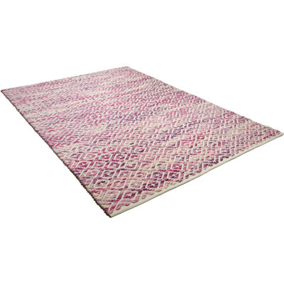 Smooth Comfort Geometric Wool and Cotton Hand Woven Area Rug