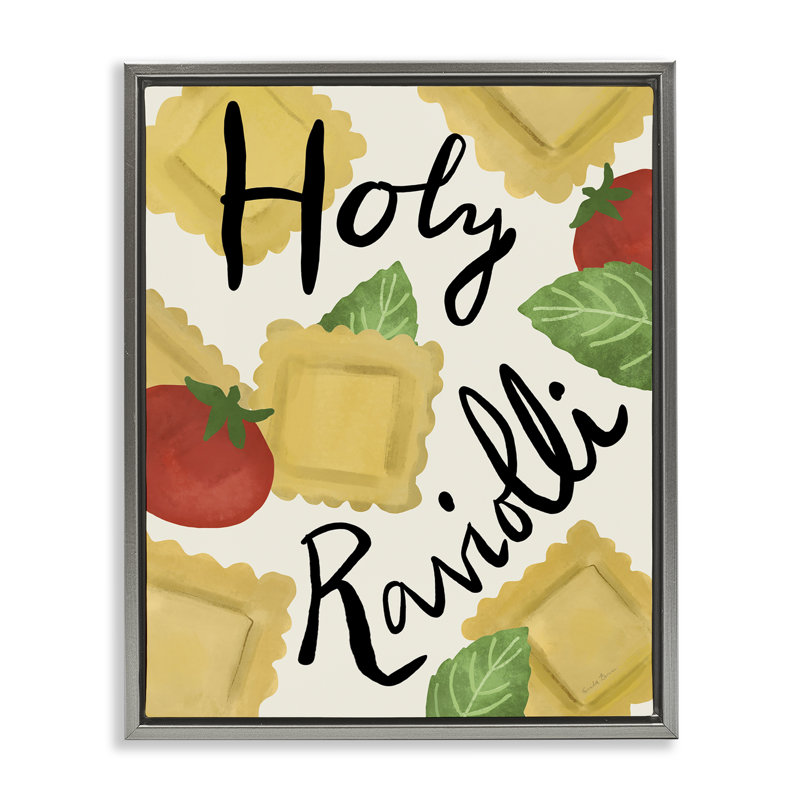 Drôle de ravioli, art mural encadré flottant par Farida Zaman, Cadre flottant gris lustré, H 21 po x l 17 po