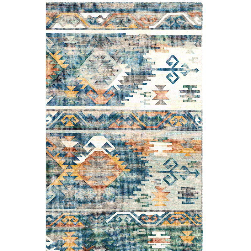 Tapis tissé à la main en laine et coton Elan, Rectangle de 5 pi x 8 pi