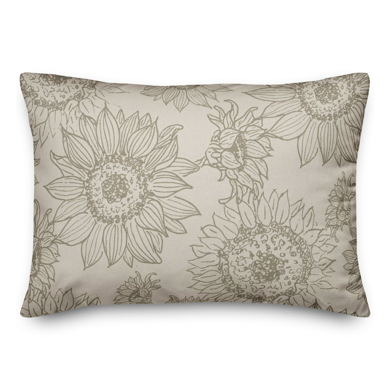 Polyester/Polyester Blend Lumbar Rectangular Pillow Cover & Insert, Tan