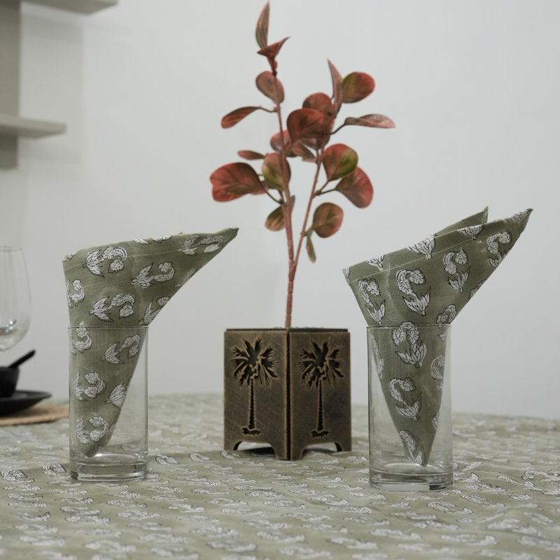 Serviette de table décorative 18 x 18 po Fabividine (Super Star, vert) {Ensemble de 6}
