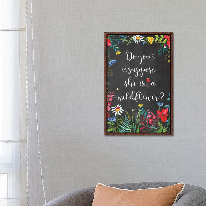 Do You Suppose She Is A Wildflower - Print on Canvas, 66.04 cm H x 45.72 cm W, Classic Brown Wood Framed