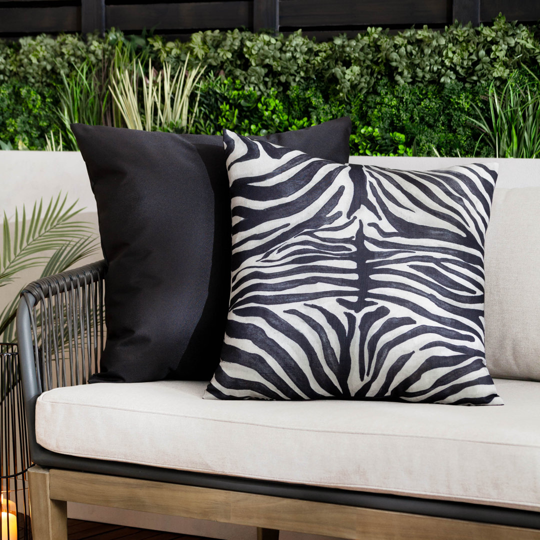 Leopardis Zebra Indoor / Outdoor Animal Print Square Throw
