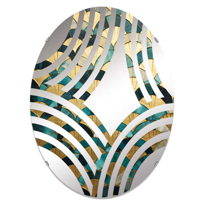 Miroir décoratif émeraude et doré Arches IV - Baptist Fan MIR105918 O