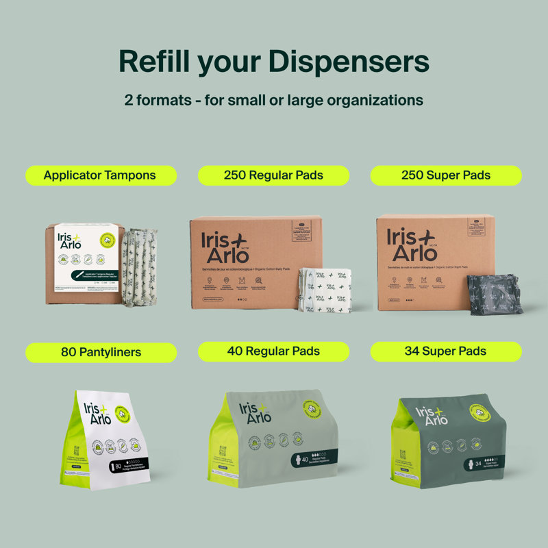 Distributeur mural recyclé en plexiglas - Tampons quotidiens, Gris