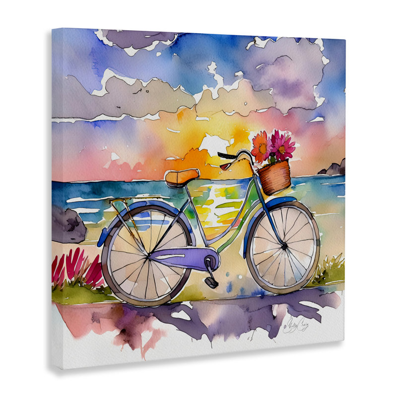 Vélo à bord de la toile, conception par Shelly Craig, H 30 po x l 30 po