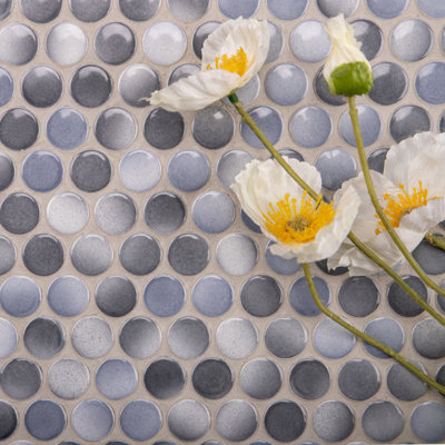 Carreau de mosaïque rond en porcelaine de 0,8 po x 0,8 po Value Series