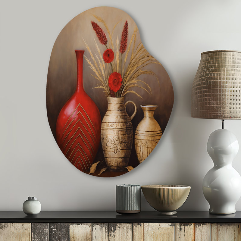 Fannie - art mural asymétrique en forme de poire Boho Pottery, H 30 po x l 22 po