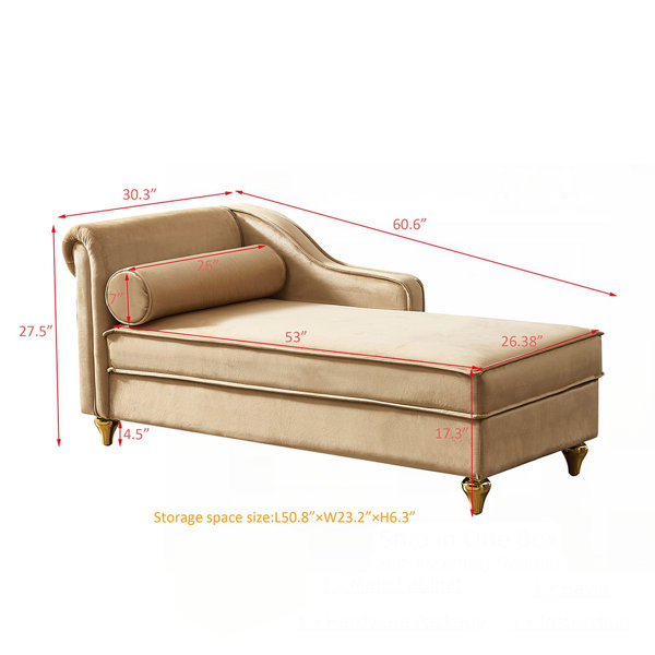 Latitude Run® Modern Velvet Upholstered Chaise Lounge Chair with ...