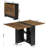 Leaf Tables For Small Spaces, Foldable Dining Table With 2-Layer Storage Rack