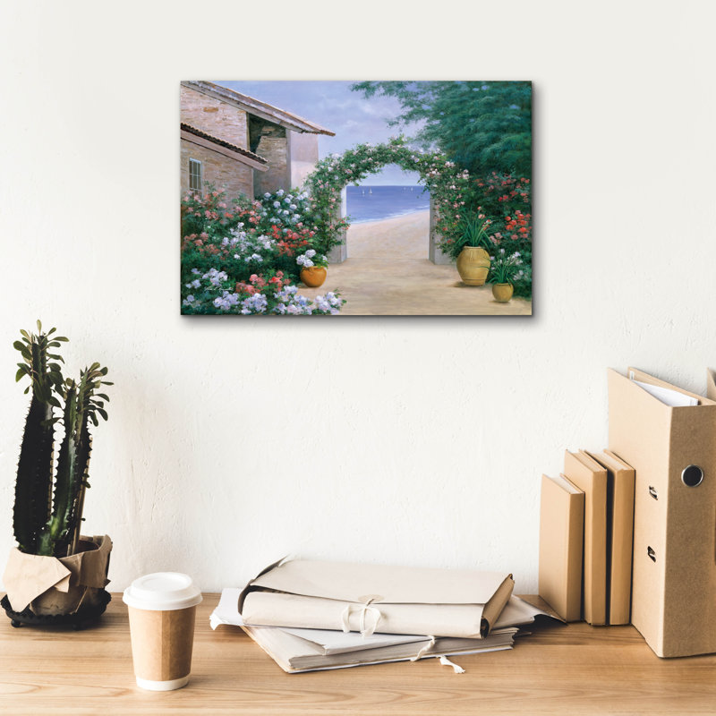 «Seaside Trellis» par Diane Romanello, art mural sur toile, H 12 po x l 18 po x P 0,75 po