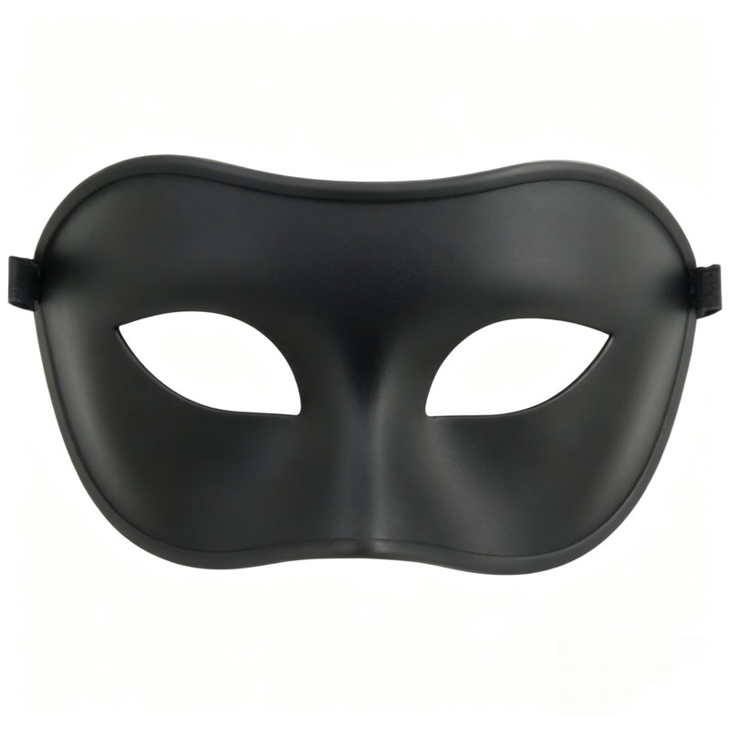 Black Masquerade Mask, Plastic Venetian Half‑Face Mask