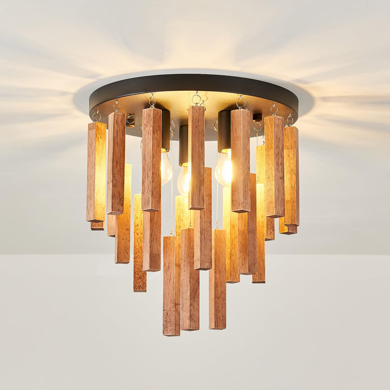 Plafonnier semi-encastré 3 lumières 3 lumières Boho