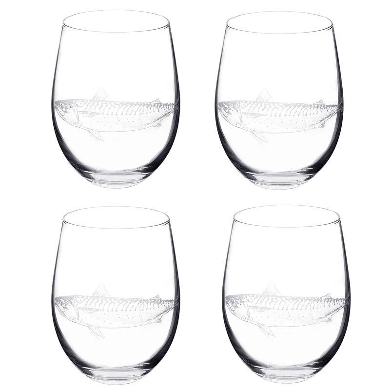 18 oz. Fish Stemless Wine Glass
