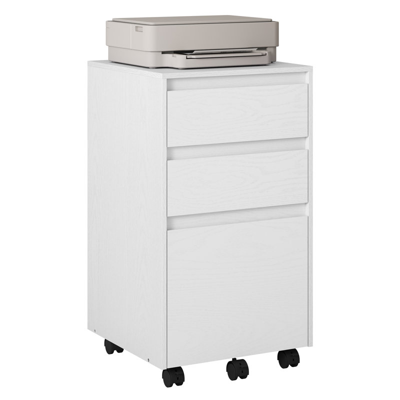 Orrin 40cm Wide 3 -Drawer Mobile File Cabinet, White