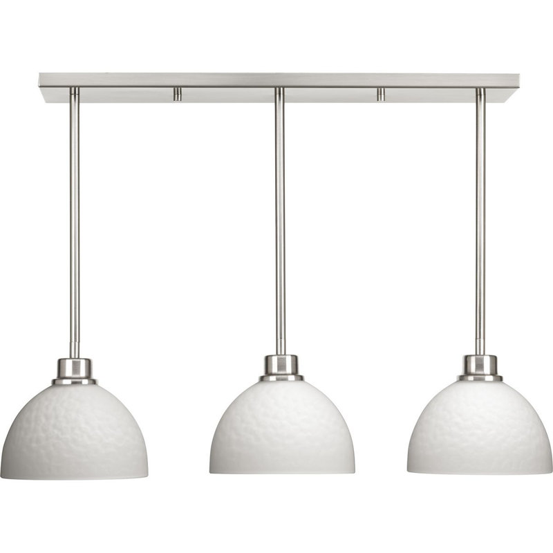 Brushed Nickel Linear Pendant Canopy for 2-3 Lights