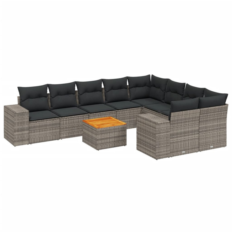  Ensemble de canapé de jardin gris, gris foncé