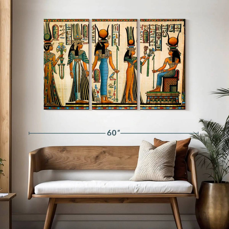 Leisha Ancient Pharaoh Papyrus, 32" H x 50" W