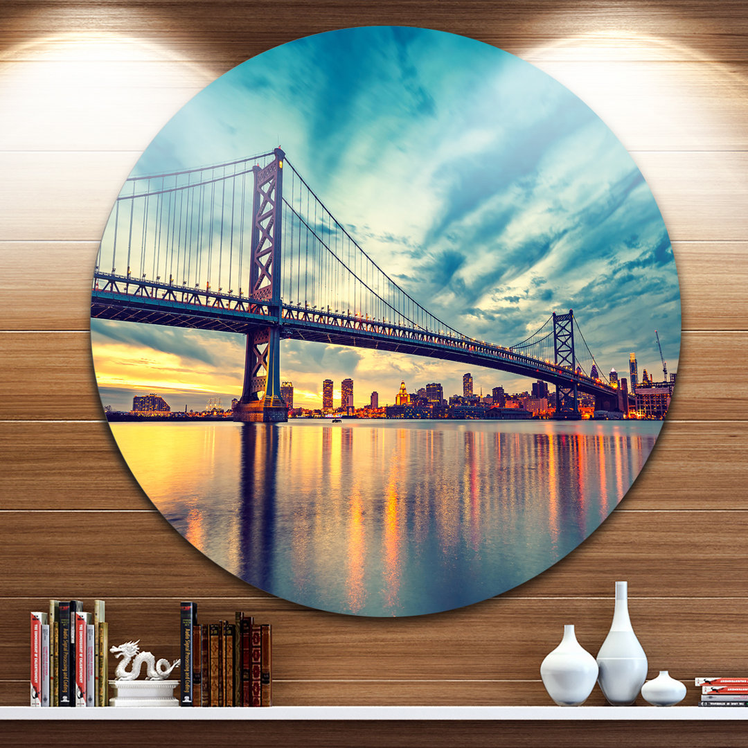 Cityscape 'Ben Franklin Bridge in Philadelphia' Graphic Art East Urban Home 