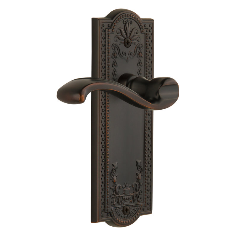 Grandeur Parthenon Plate Privacy with Portofino Lever, Timeless Bronze, 2 3/8"