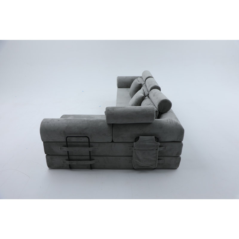 Canapé modulaire en L, Gris clair
